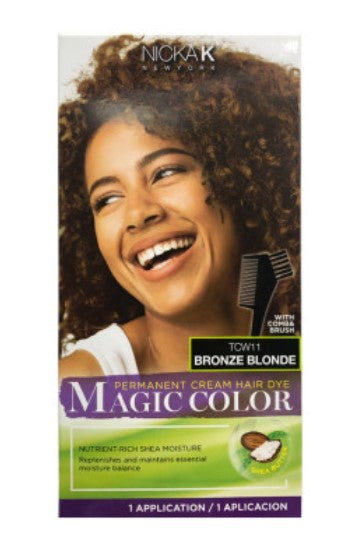 Nicka K Magic Color Permanent Cream Hair Dye – TCW11 Bronze Blonde – 1 Application - ANNS BEAUTY SUPPLY